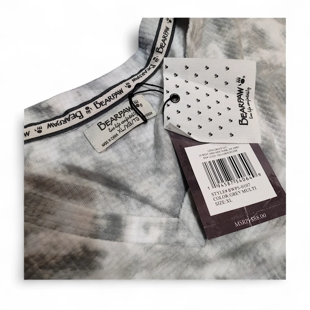 🆕️ Bearpaw Fleece Tie-Dye Lightweight Pajama Set Womens Size XL
